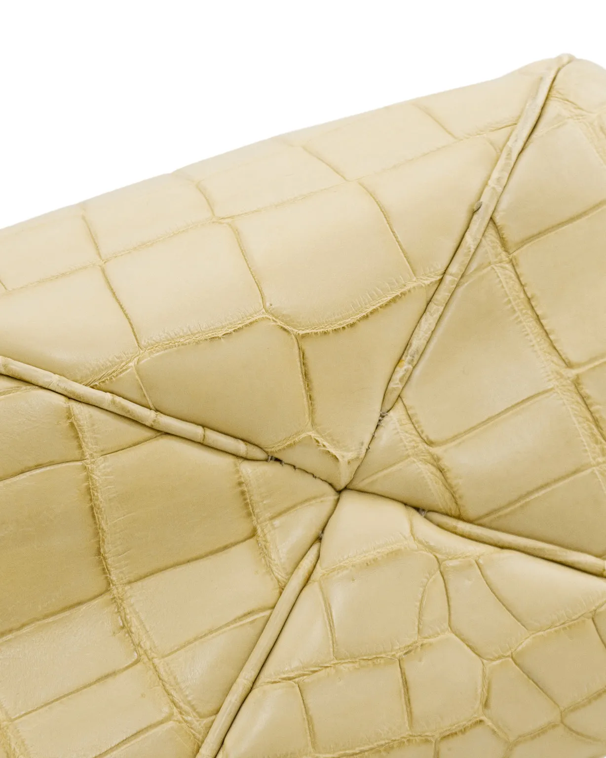 Beige Matte Croc Effect Top Handle Handbag