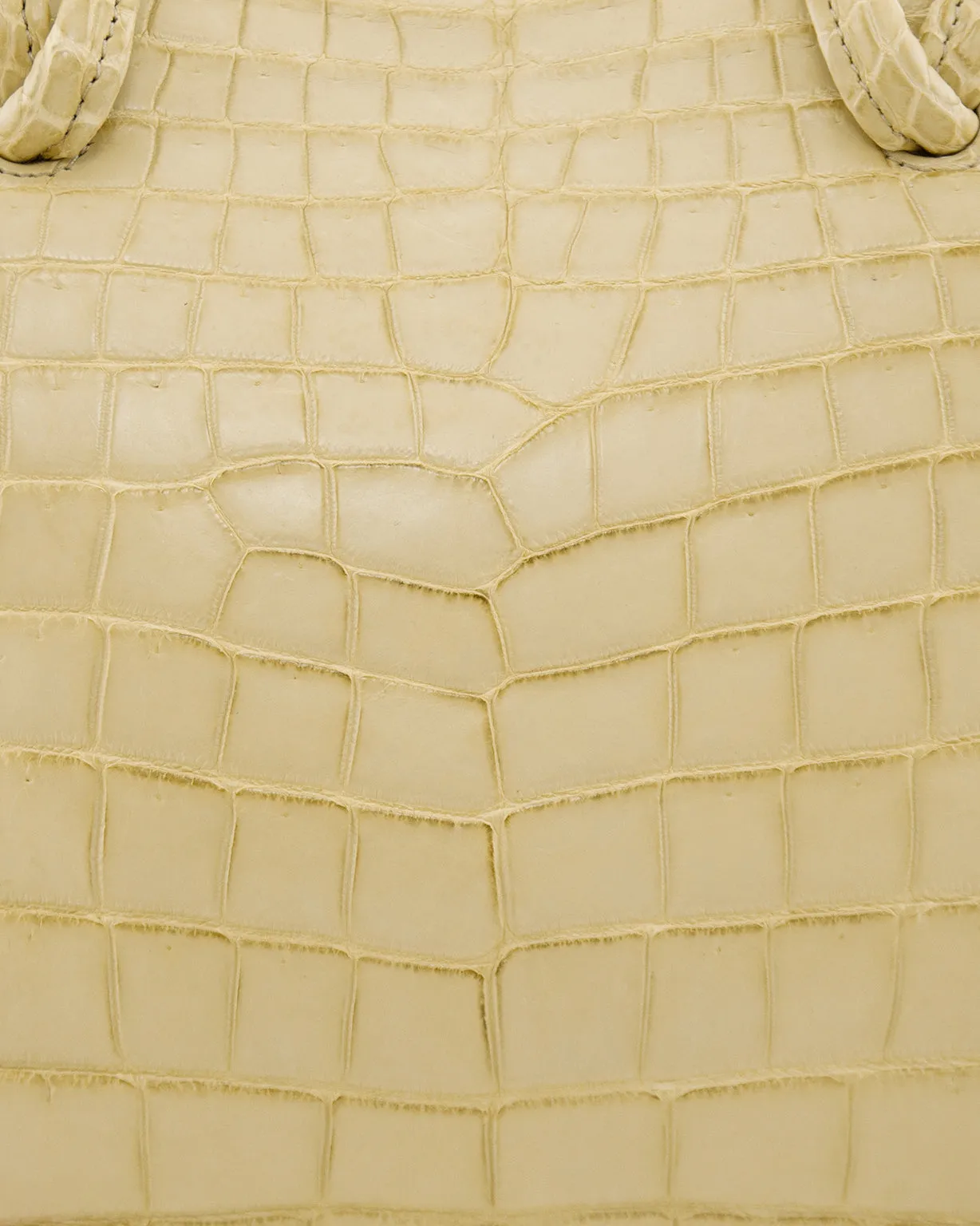 Beige Matte Croc Effect Top Handle Handbag