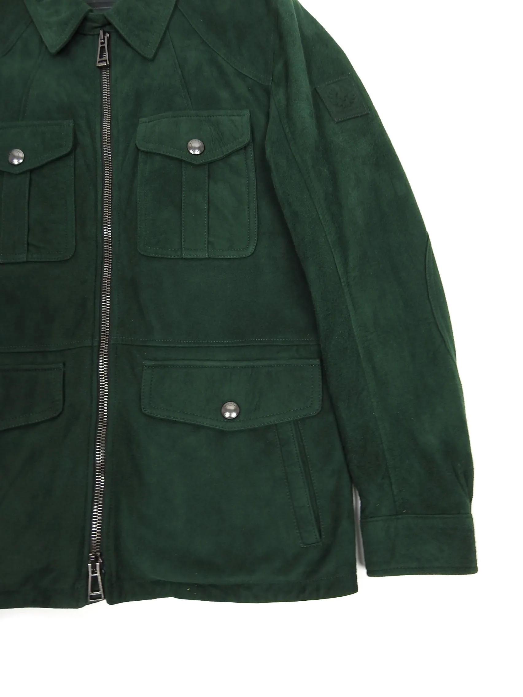 Belstaff Suede Longmead Jacket Green Size 48