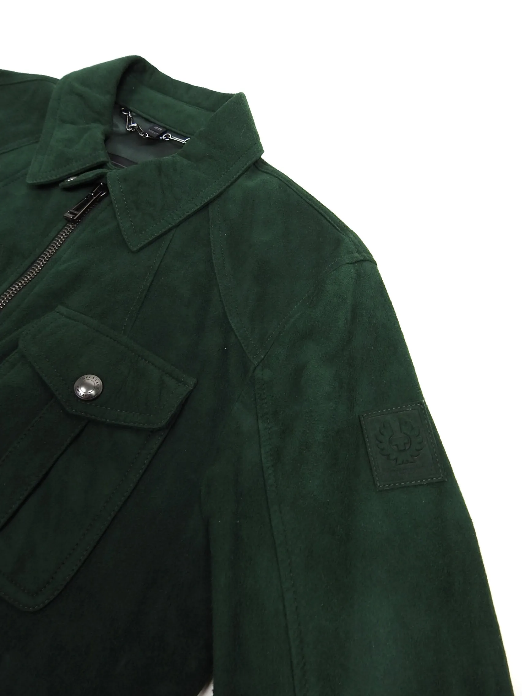 Belstaff Suede Longmead Jacket Green Size 48