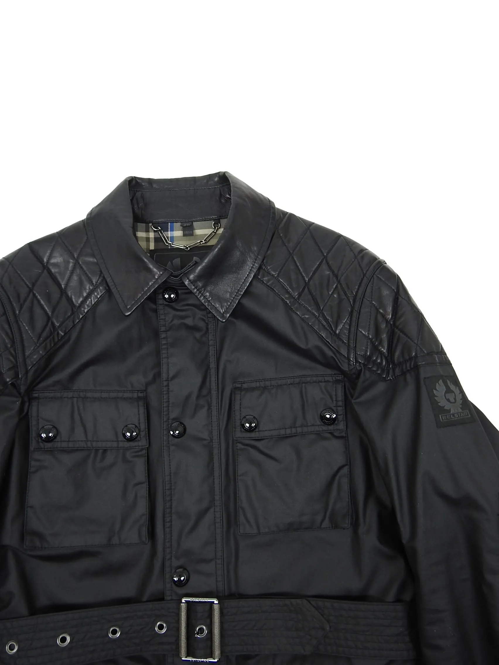 Belstaff Wax Jacket with Leather Sleeves Size 48