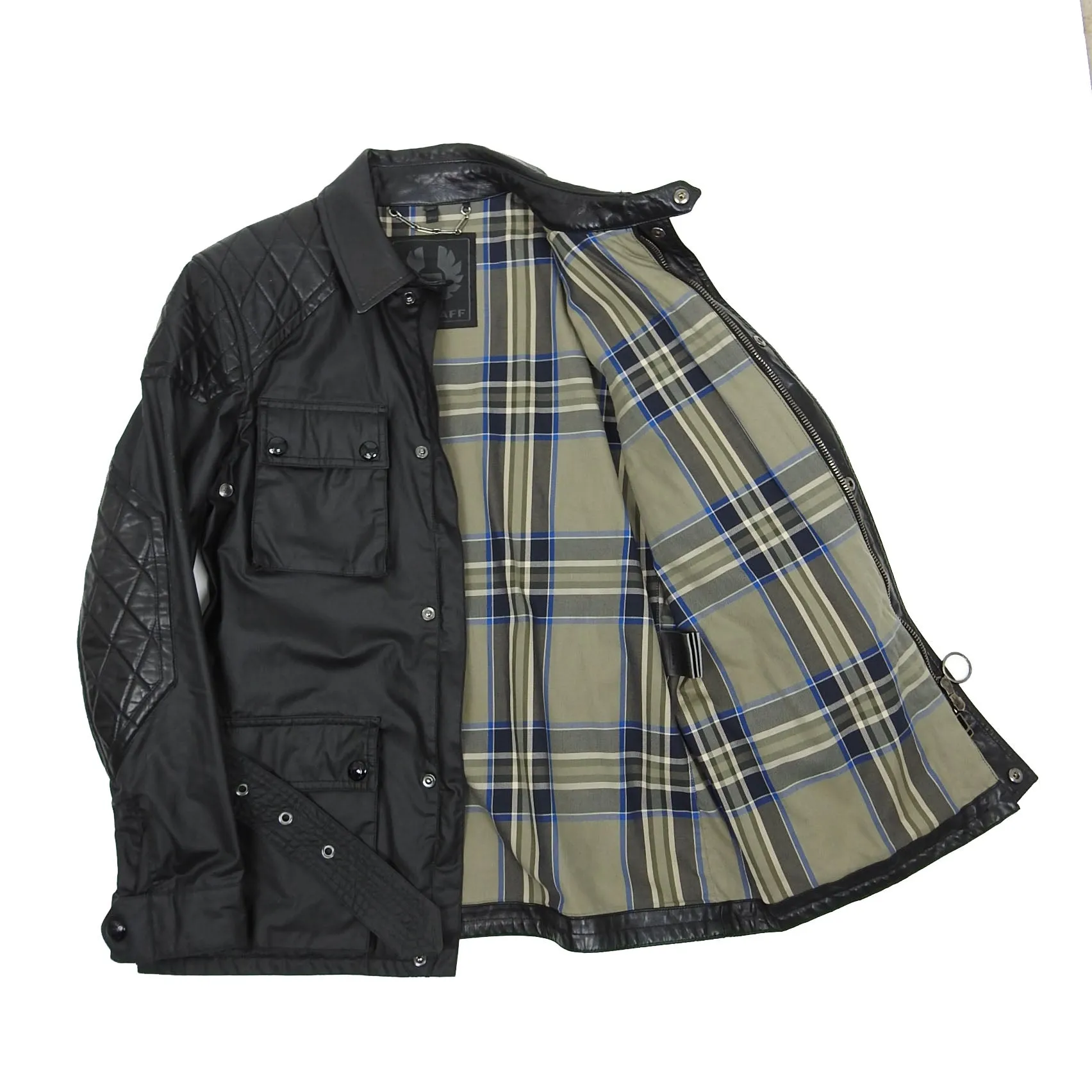 Belstaff Wax Jacket with Leather Sleeves Size 48