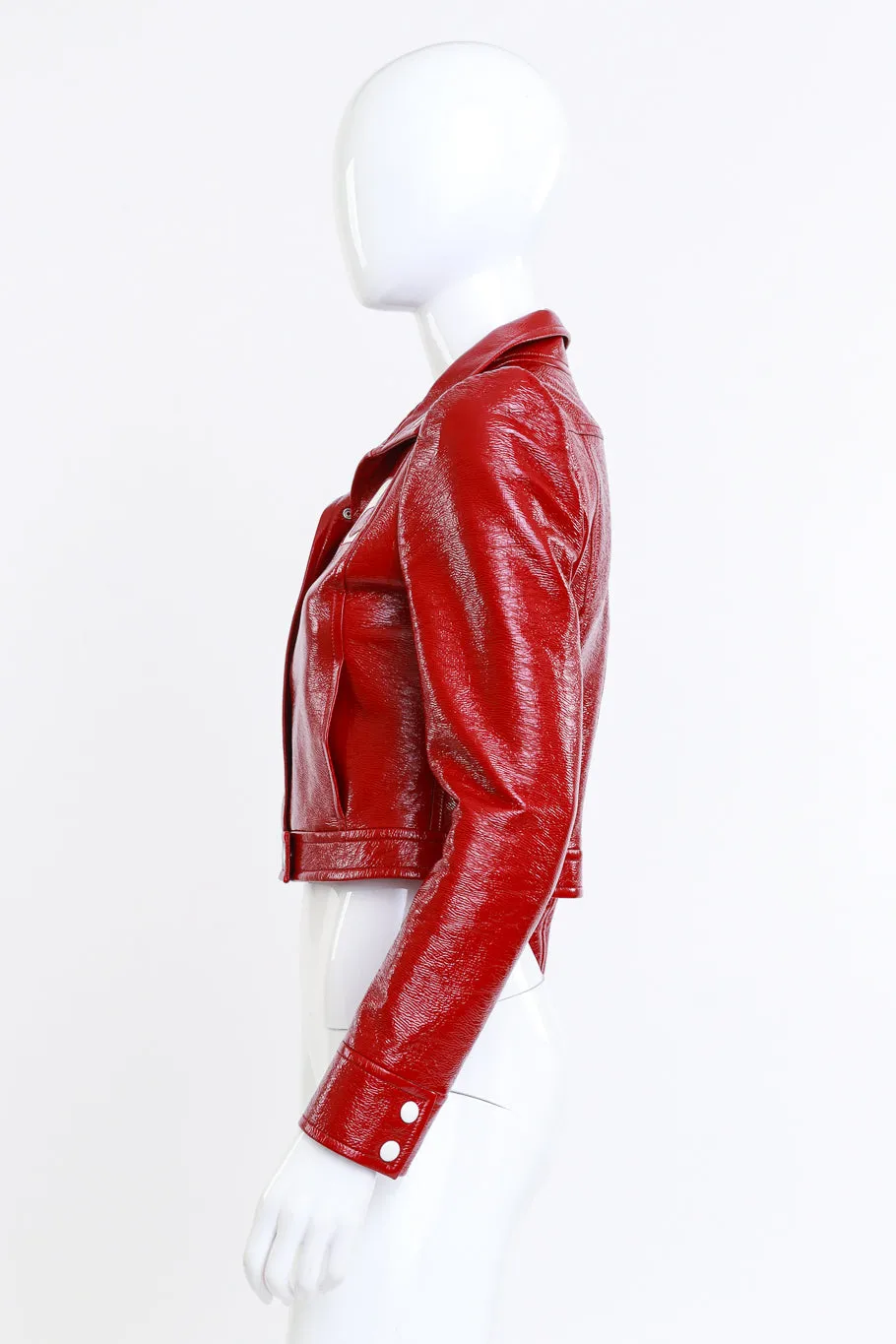 Berry Red Patent Moto Jacket