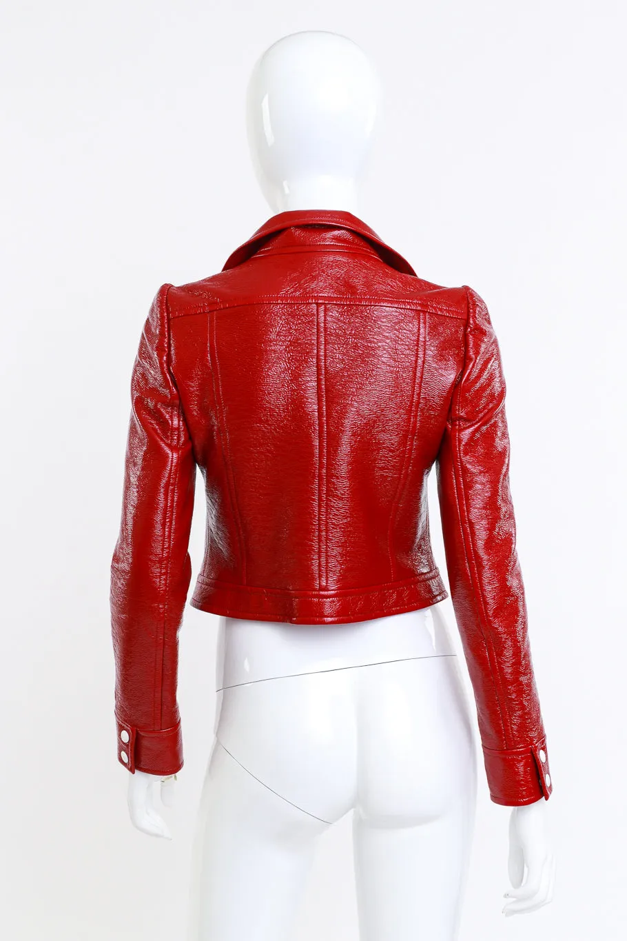 Berry Red Patent Moto Jacket