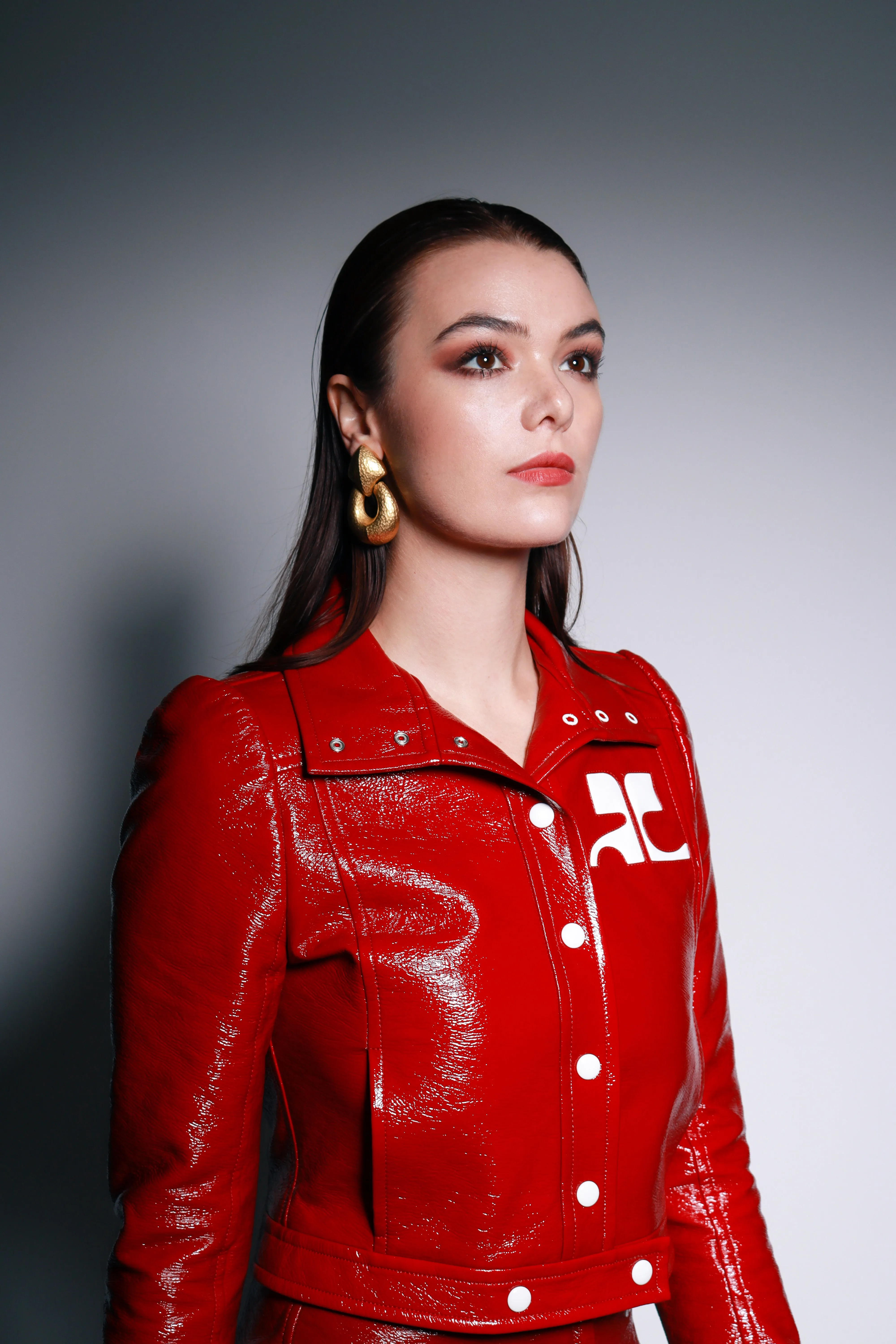 Berry Red Patent Moto Jacket