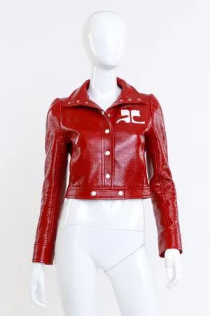 Berry Red Patent Moto Jacket