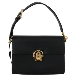 Black Leather LUCIA Shoulder Borse Sicily Purse