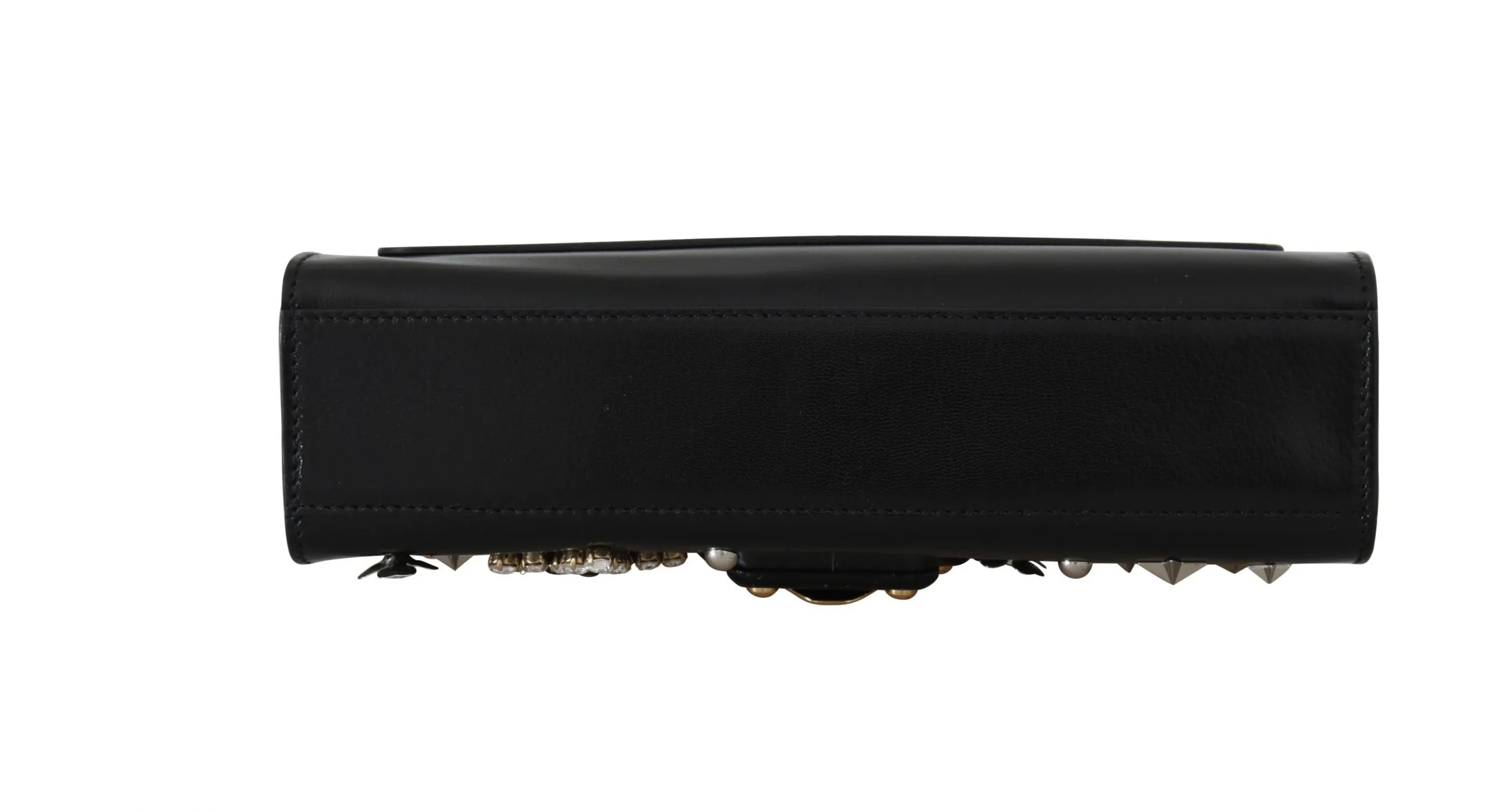 Black Leather Star Crystal Shoulder LUCIA Purse