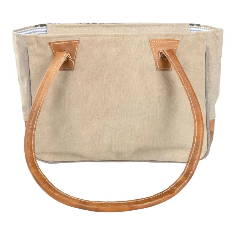 Black Print Shoulder Tote