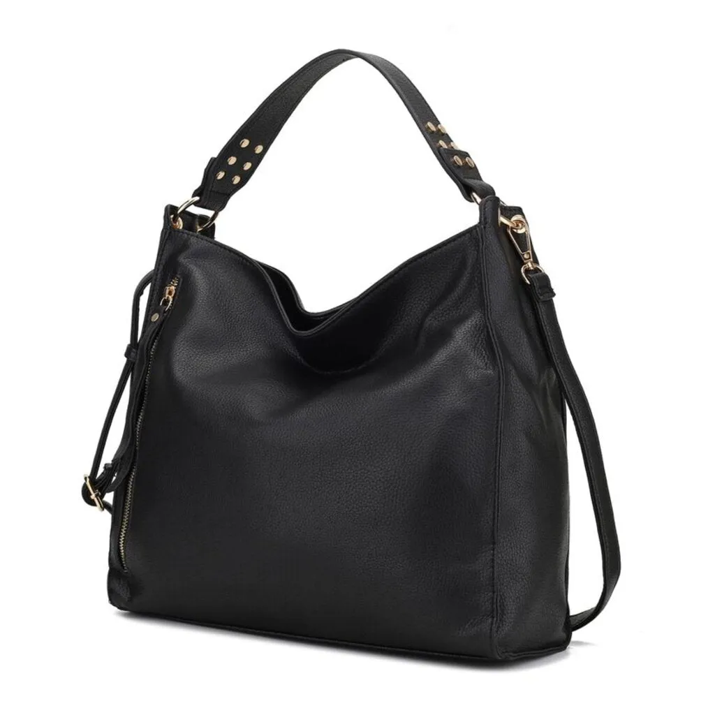 Black Studded Hobo Bag