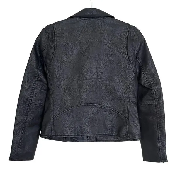 BLANK NYC Size XS Black Faux Leather Moto Jacket NWT