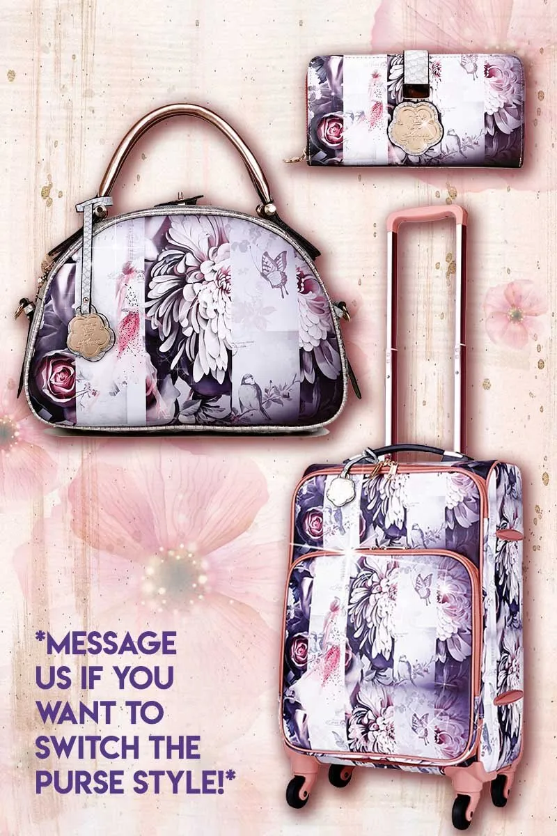 Blossomz 3PC Set | Tote   Travel Carry On Bags [BBL6999-8606-WA]