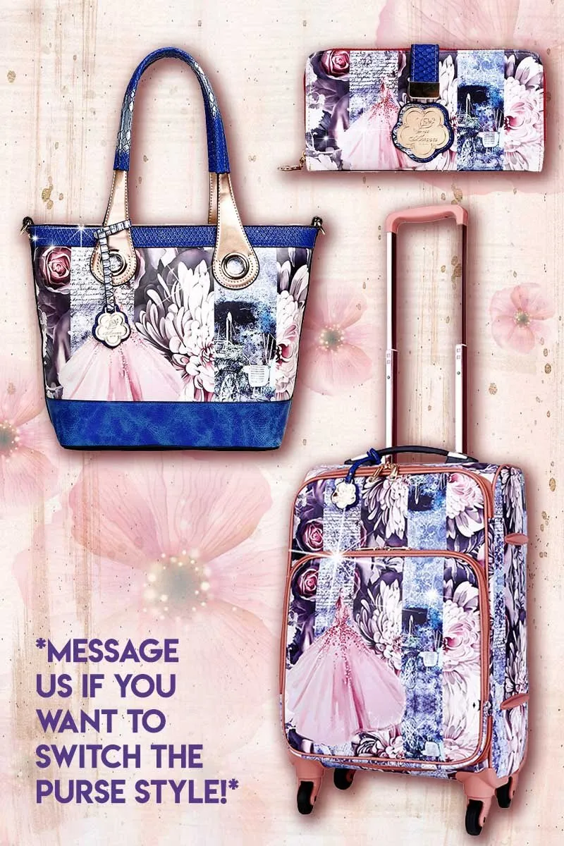 Blossomz 3PC Set | Tote   Travel Carry On Bags [BBL6999-9018-WA]