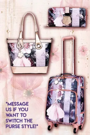 Blossomz 3PC Set | Tote   Travel Carry On Bags [BBL6999-9018-WA]