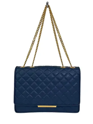 Blue Quilted Chain Handbag