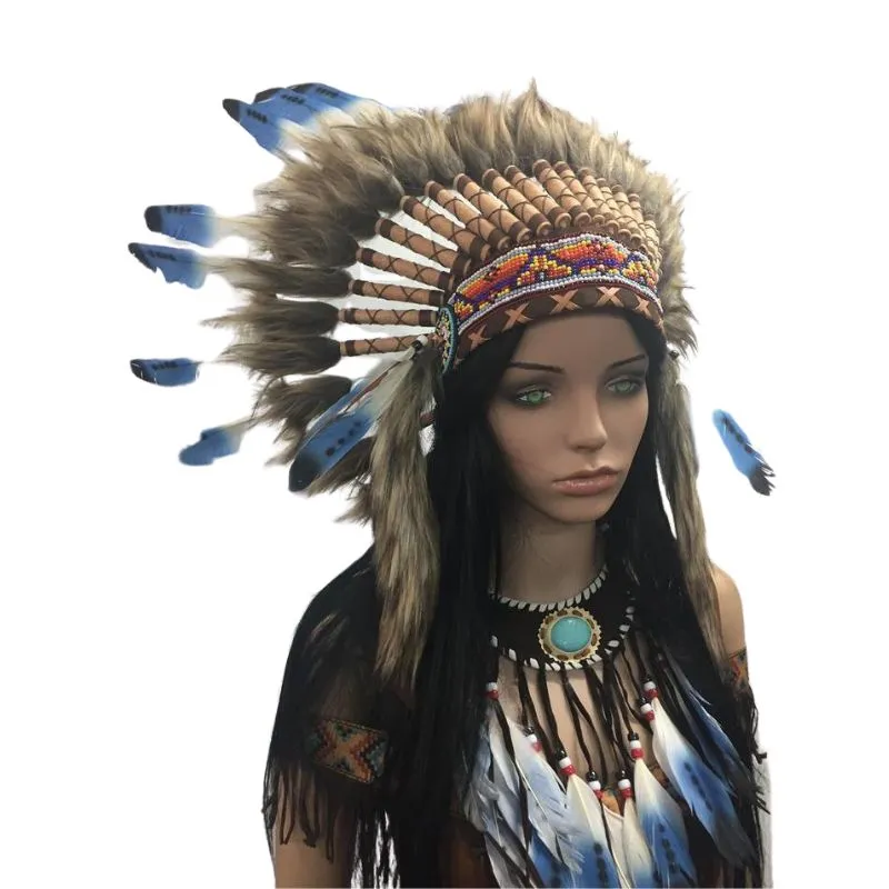 Blue Tipped Feather Headdress