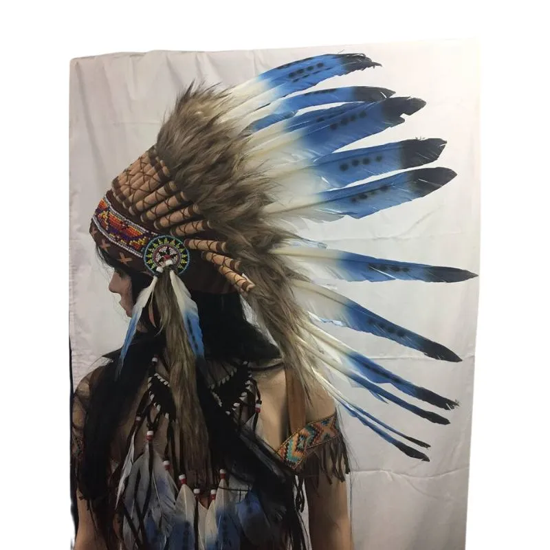 Blue Tipped Feather Headdress