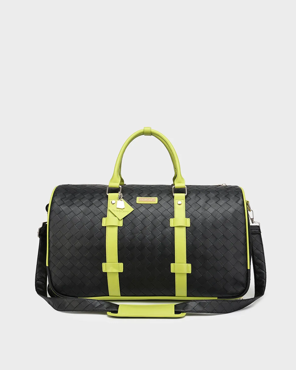 Bodega Rolling Travel Set in Black & Slyme