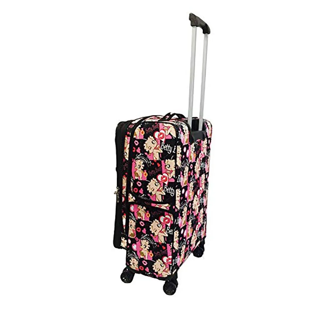 Boop 3pcs Set canvas Luggage 4 pairs rolling Spinning Wheels pink red face