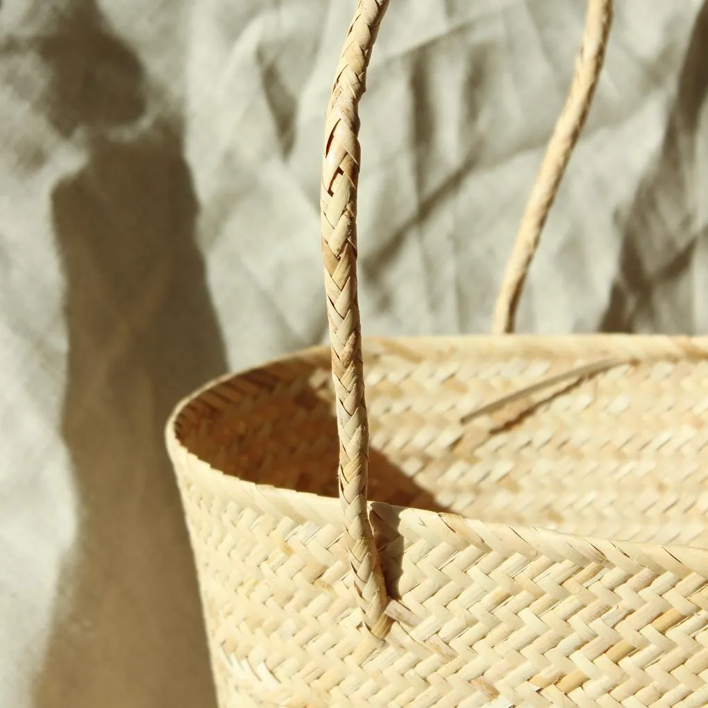 Borneo Serena Straw Tote Bag with Nude Beige