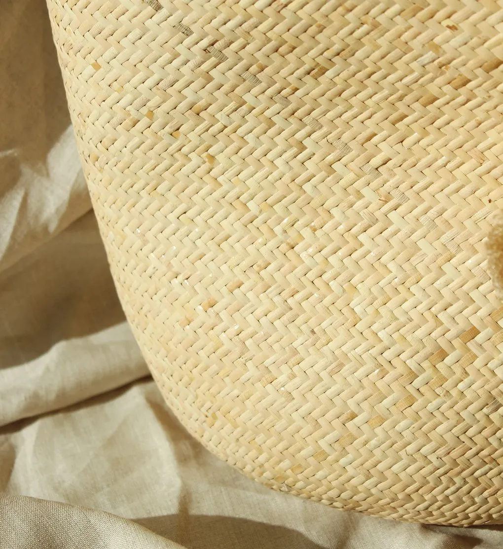 Borneo Serena Straw Tote Bag with Nude Beige