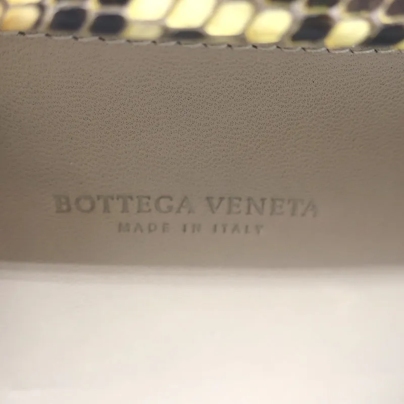 Bottega Veneta Box Knot Clutch Beige Intrecciato Velvet with Snakeskin Trim
