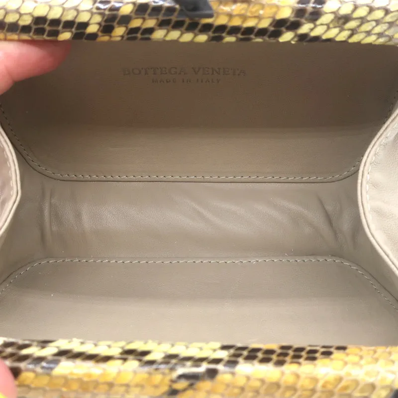 Bottega Veneta Box Knot Clutch Beige Intrecciato Velvet with Snakeskin Trim