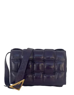 Bottega Veneta Rasin Patent Maxi Intrecciato Padded Cassette Crossbody Bag