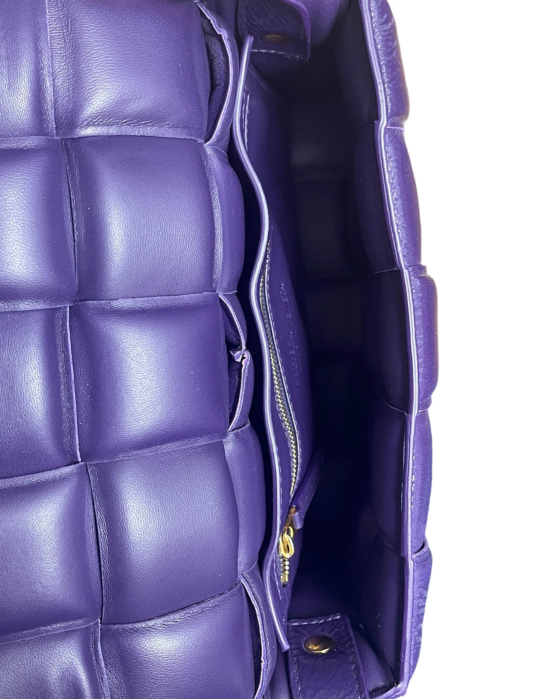 Bottega Veneta Rasin Patent Maxi Intrecciato Padded Cassette Crossbody Bag