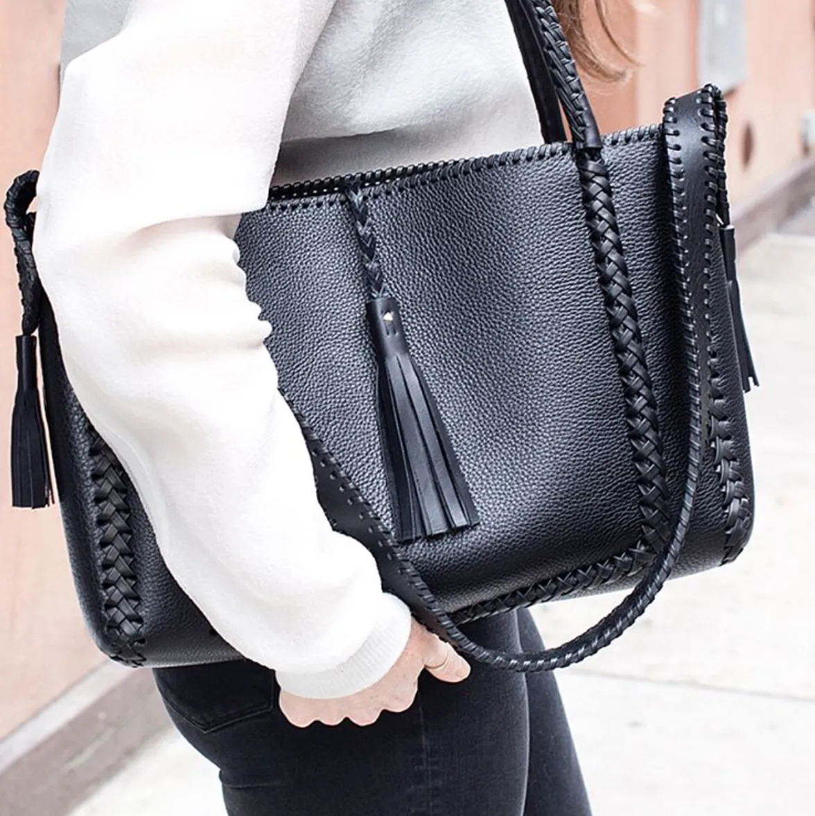 Braided Cross Tote Bag