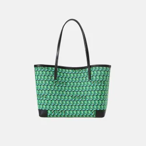 Brand Large Monogram Printed Tote Bag - Green