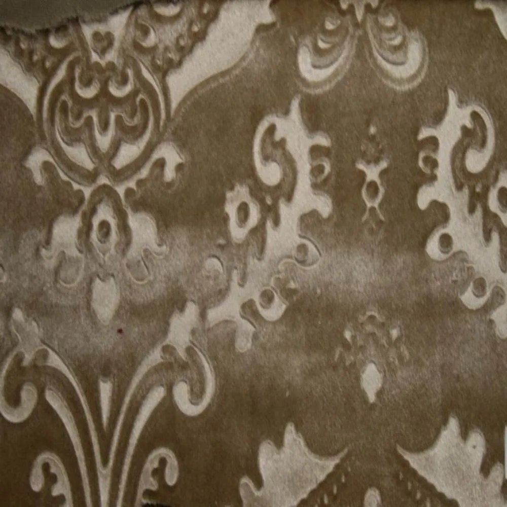 Brocade Damask Velvet Fabric, 58 Inch in Width, Ideal Embossed Material for Home Décor