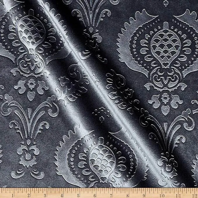 Brocade Damask Velvet Fabric, 58 Inch in Width, Ideal Embossed Material for Home Décor