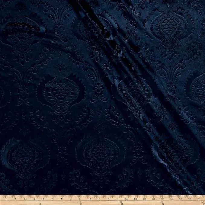 Brocade Damask Velvet Fabric, 58 Inch in Width, Ideal Embossed Material for Home Décor