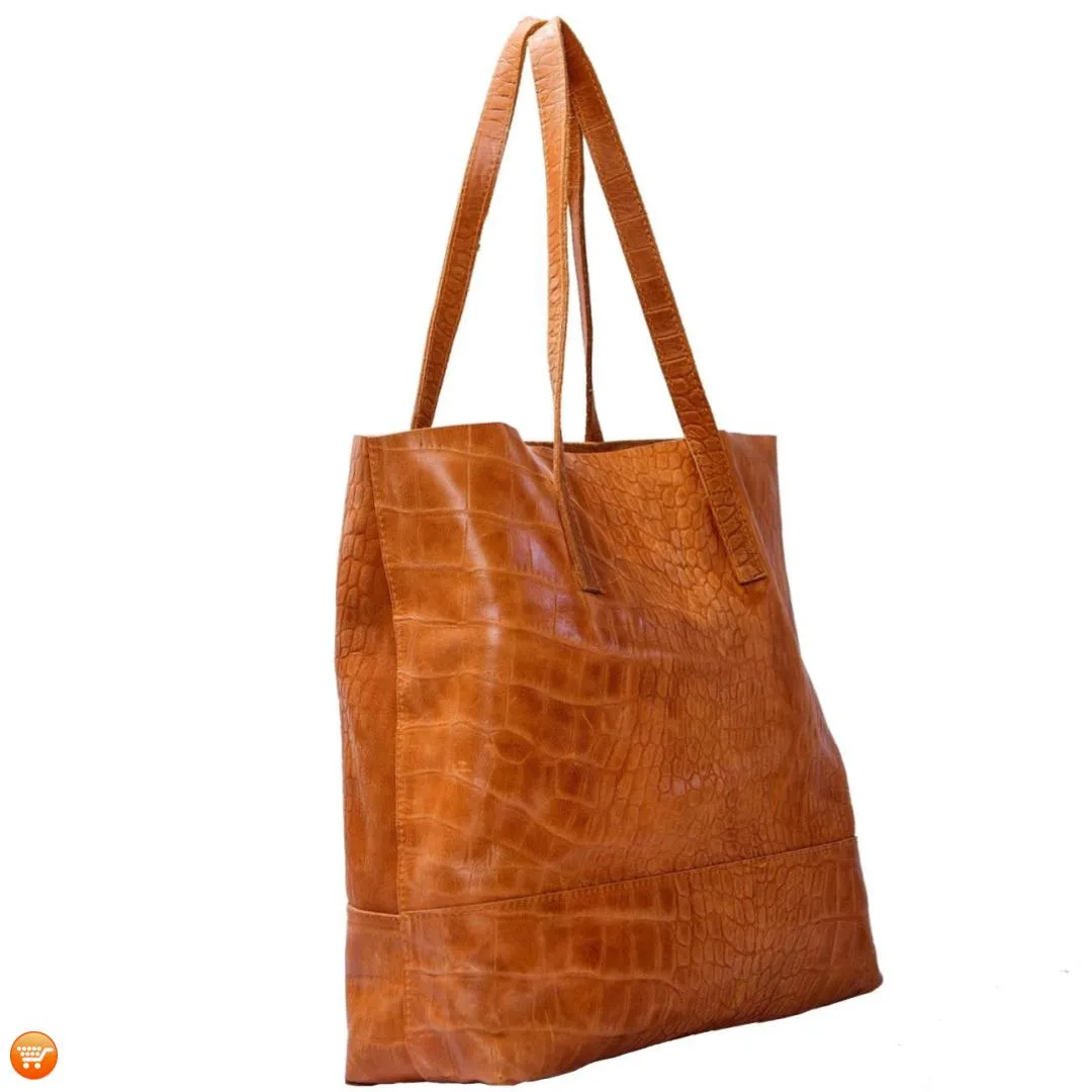Brown Handcrafted Leather Tote