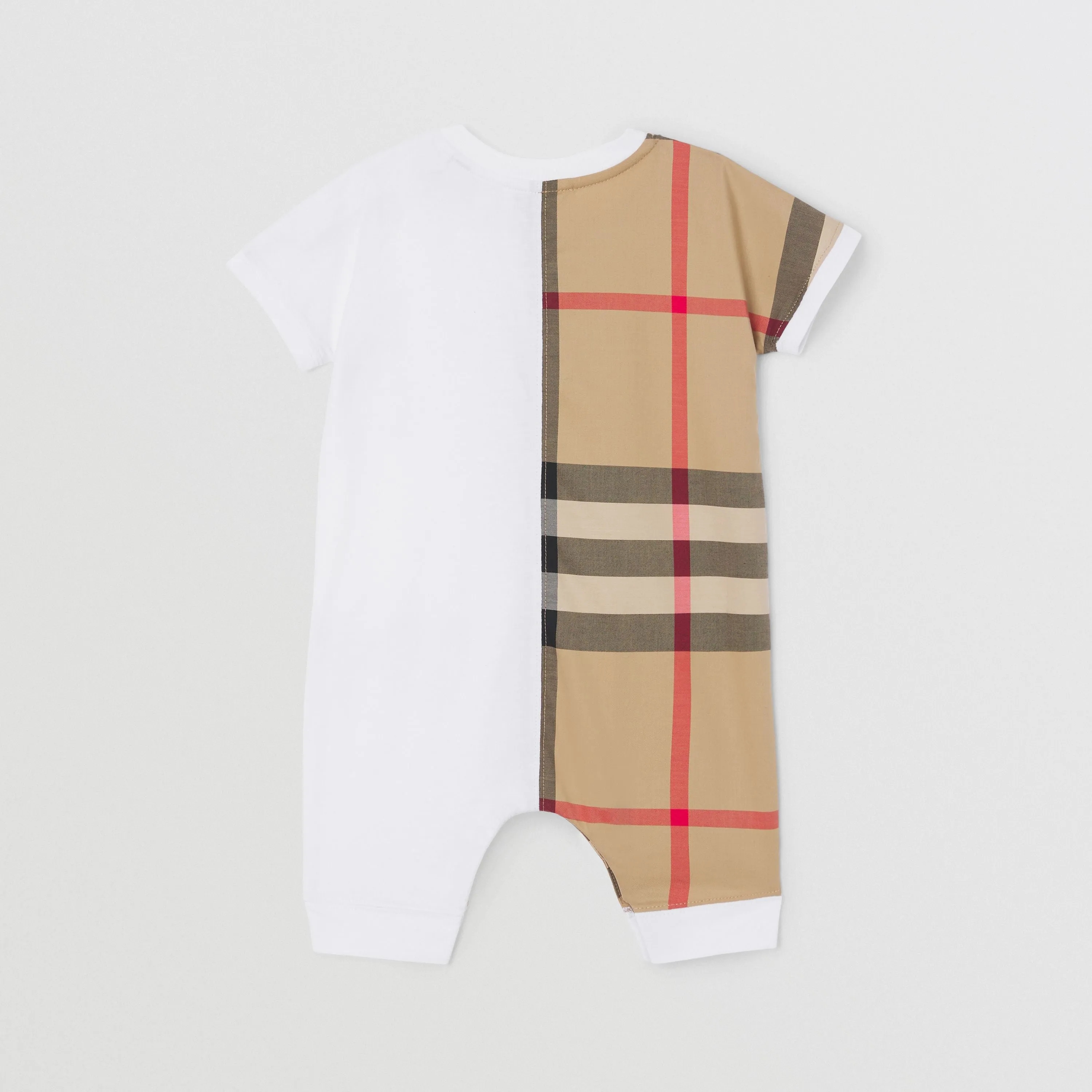 Burberry Check Panel Cotton Playsuit