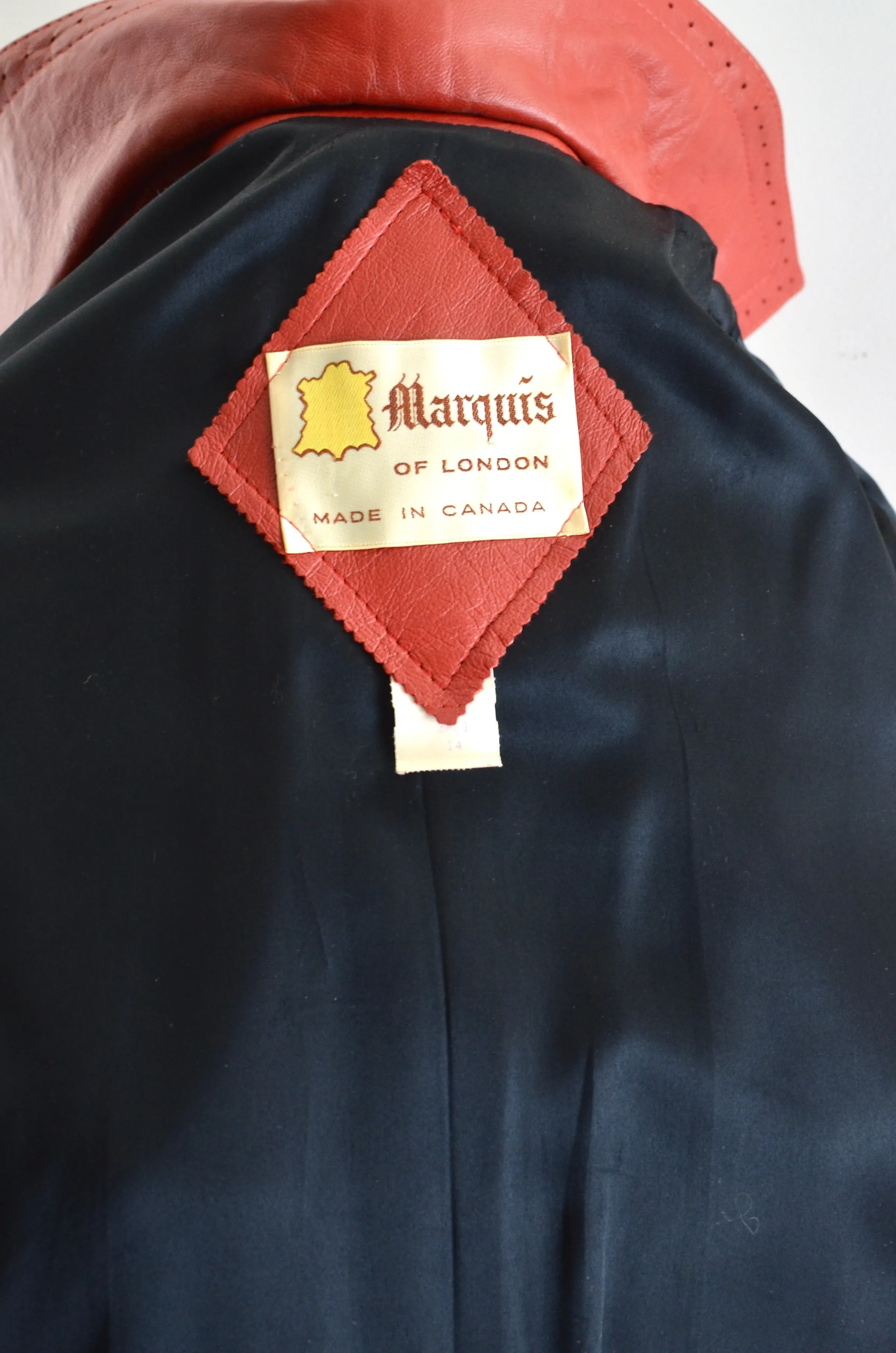 Burnt Sienna Leather Coat / S