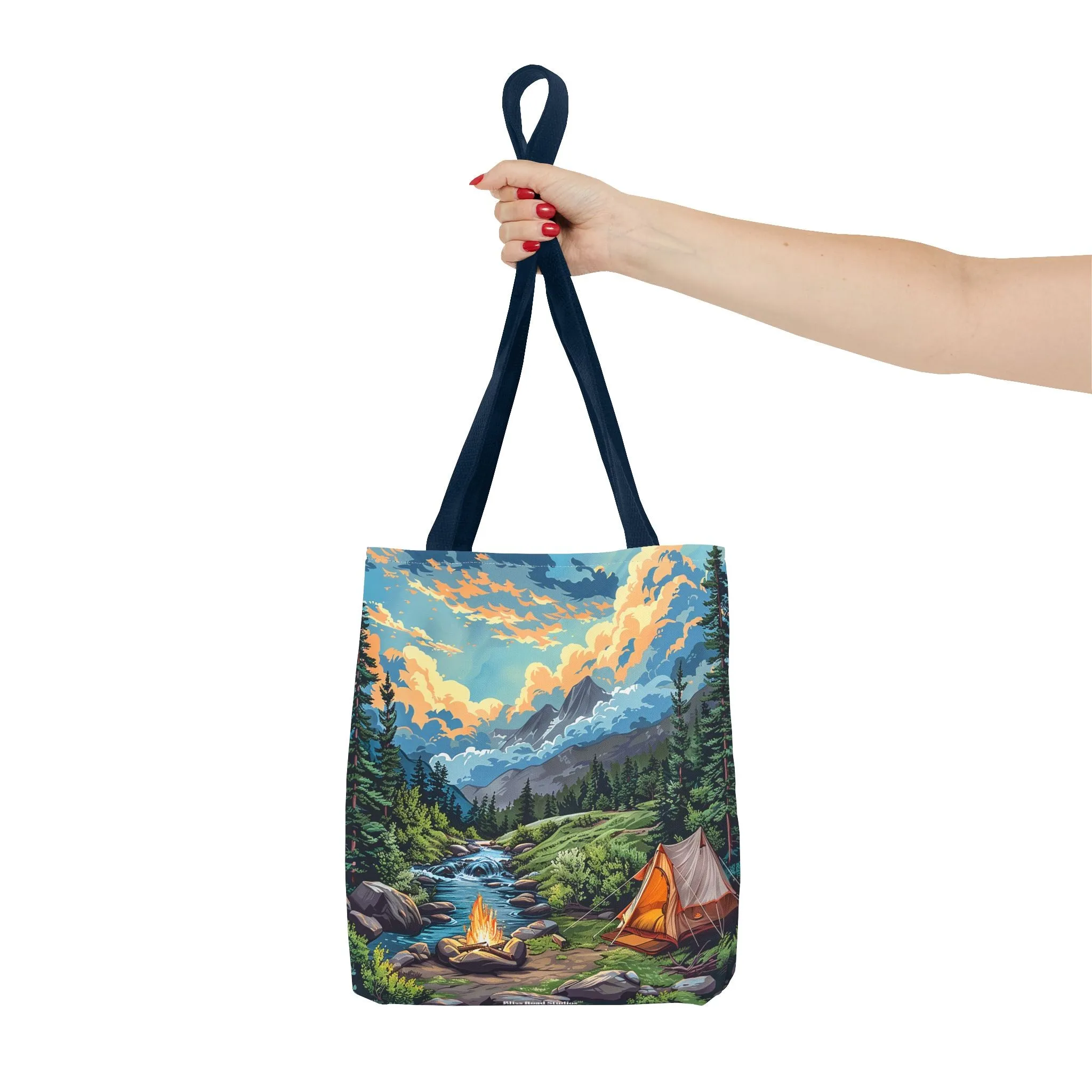 Campfire Serenity Tote Bag - Carry the Calm of the Campsite, Wherever Your Roam! Available in 3 sizes.