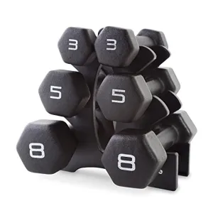 CAP Barbell Neoprene Dumbbell Set with Rack
