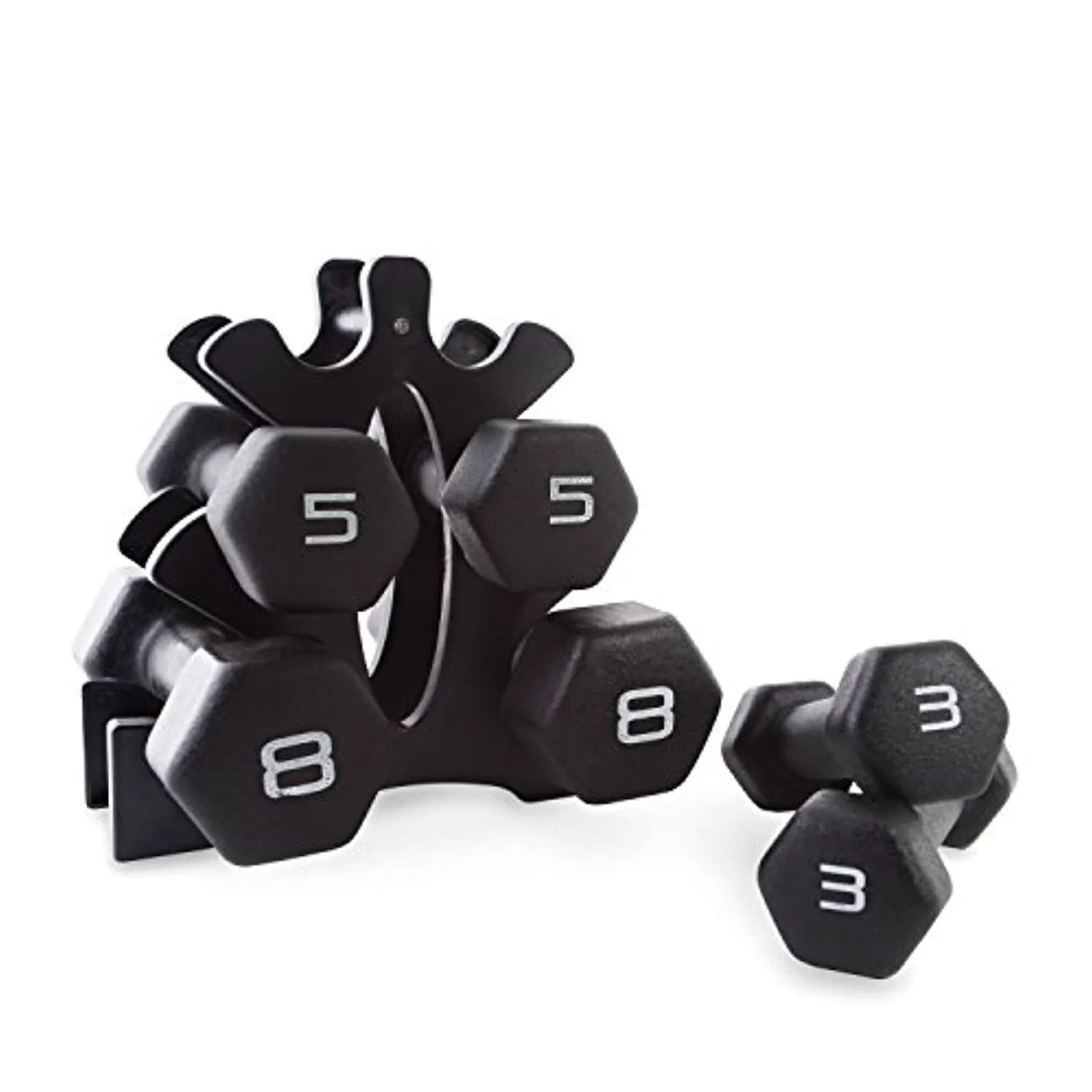 CAP Barbell Neoprene Dumbbell Set with Rack