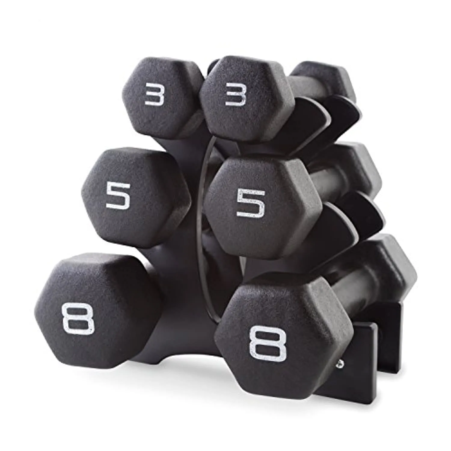 CAP Barbell Neoprene Dumbbell Set with Rack