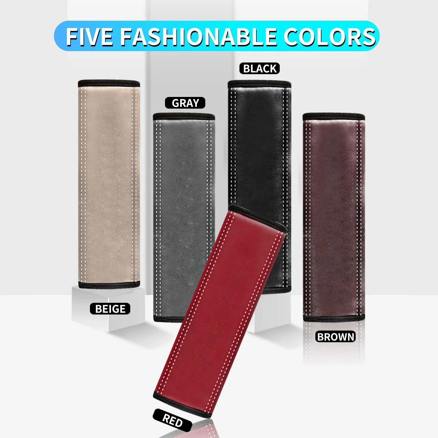 Car Seat Belt Covers (2PCS), Custom Fit For Your Cars, Microfiber Leather Seat Belt Shoulder Pads for More Comfortable Driving, Car Accessories VE13994