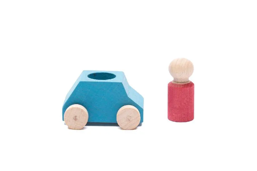 Car Turquoise with Red Figure