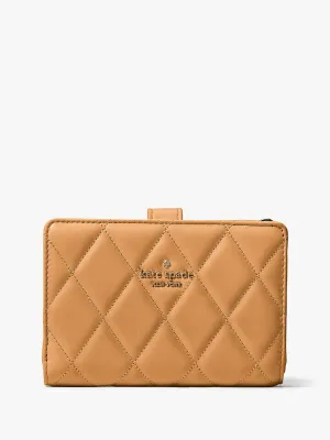 Carey Smooth Quilted Leather Medium Compact Bifold Wallet