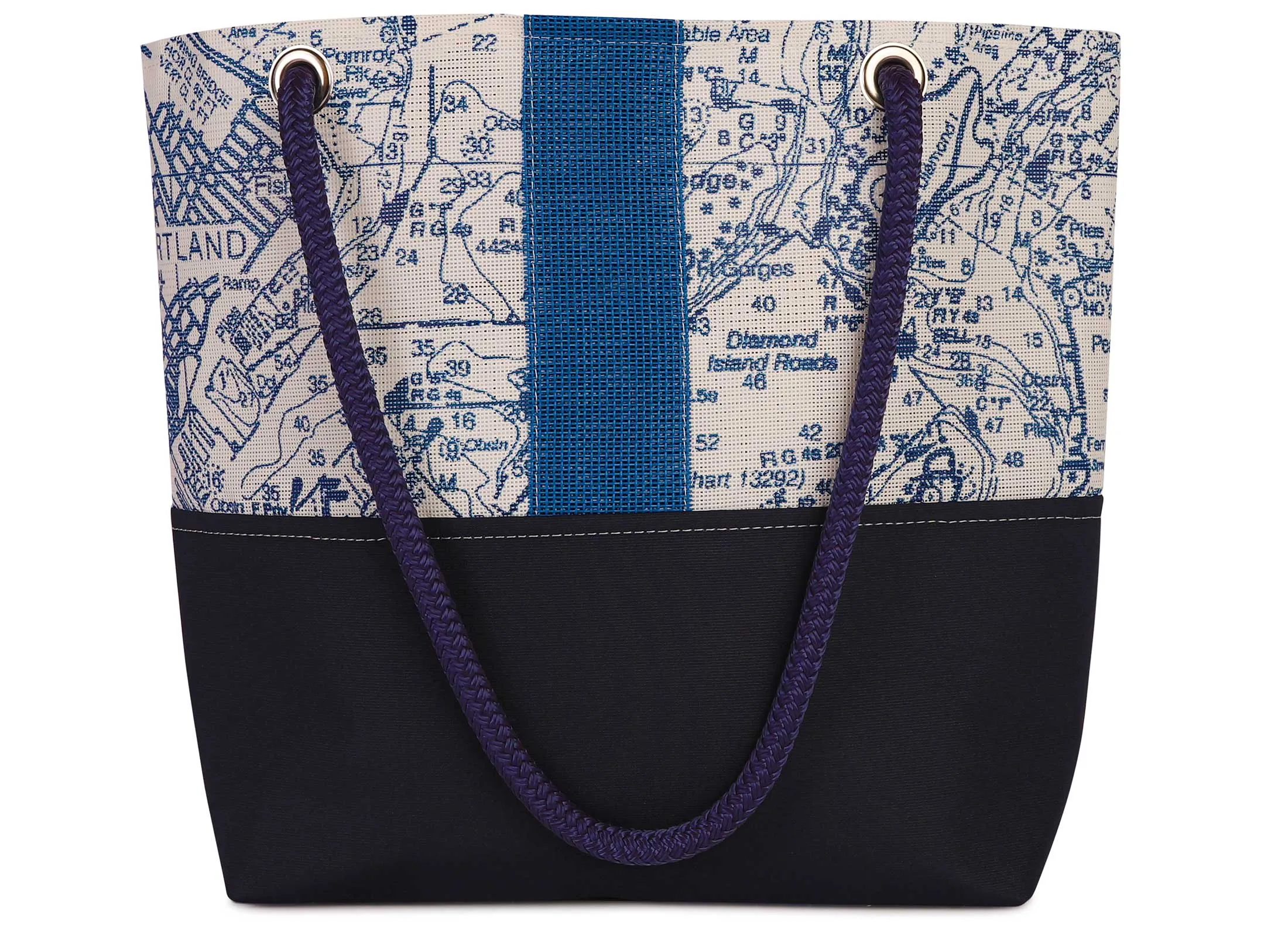 Casco Bay Chart in Sailor Blue Tote