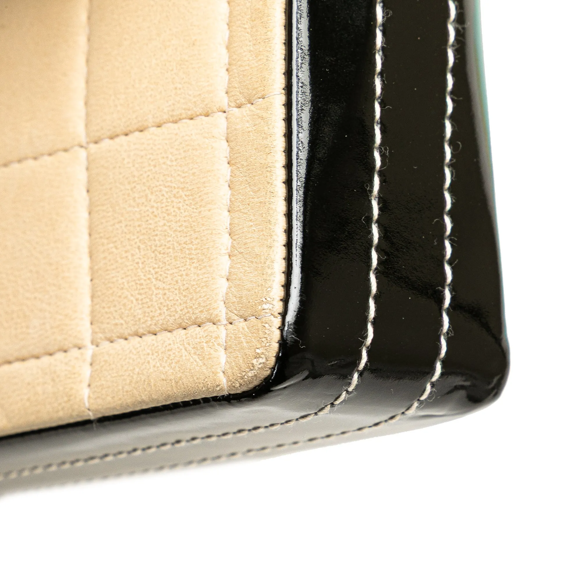 CC Chocolate Bar Lambskin and Patent East West Flap