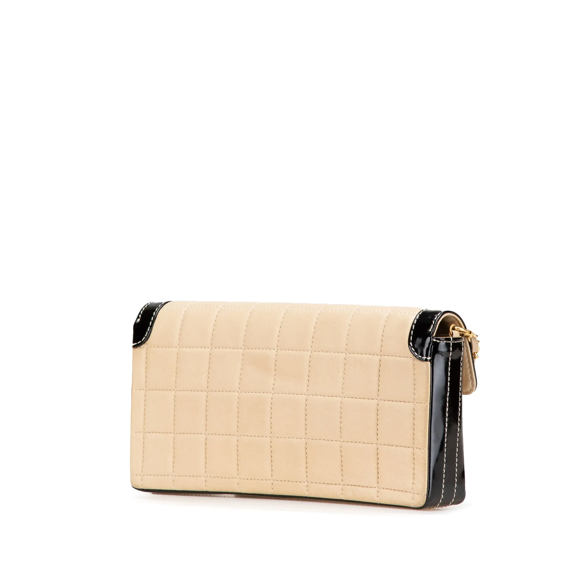 CC Chocolate Bar Lambskin and Patent East West Flap