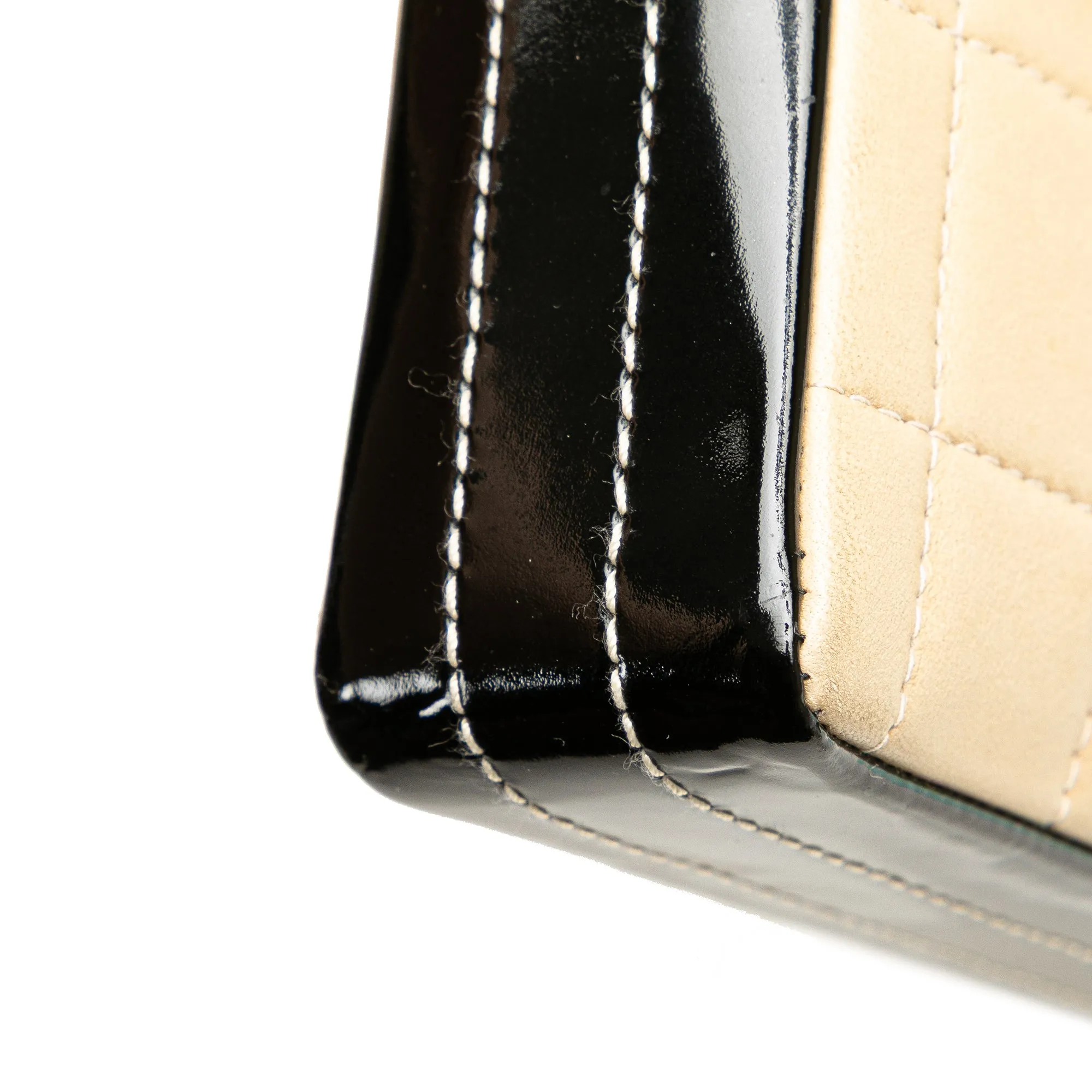 CC Chocolate Bar Lambskin and Patent East West Flap
