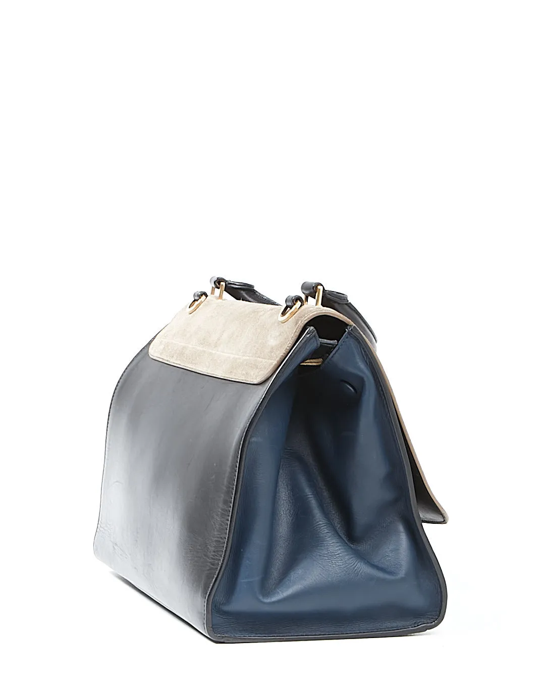 Celine Tri Color Suede & Leather Trapeze Shoulder Bag