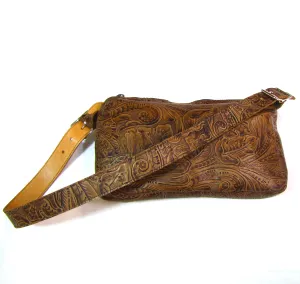 CF678  Soft Floral Print Shoulder Bag- Brown